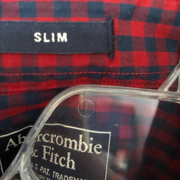 Abercrombie & Fitch Red and Navy Check Shirt NWT - Picture 8 of 8